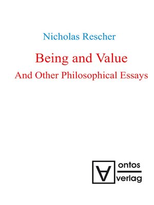 cover image of Being and Value and Other Philosophical Essays